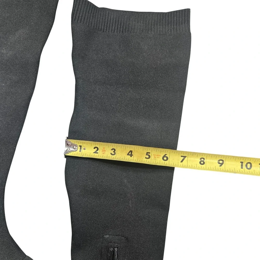CUCCOO Black Knit Over The Knee‎ Sock Boots Pointed Toe Block Heel Womens Size 9